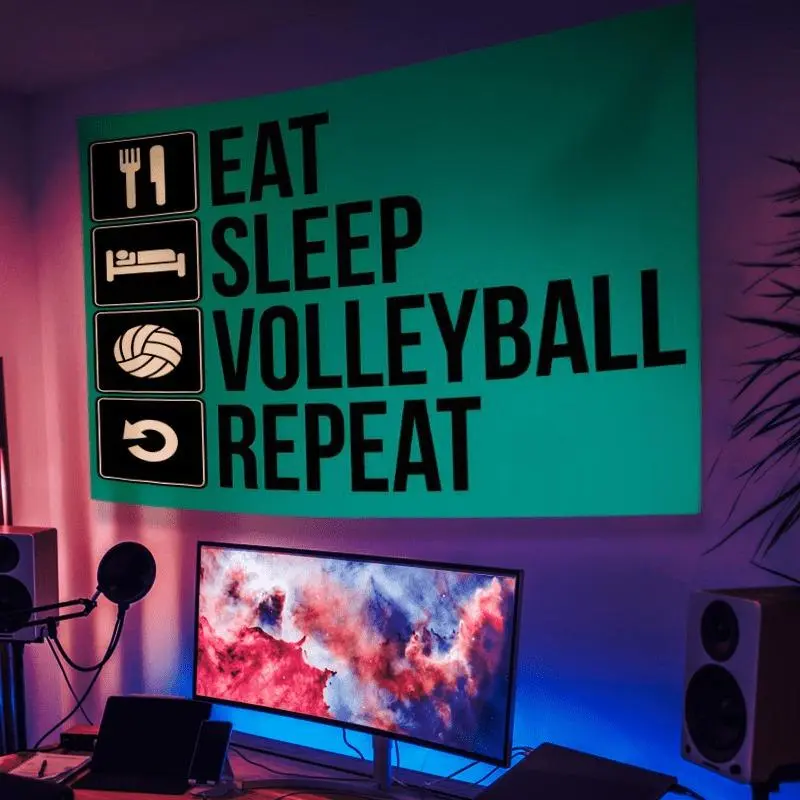 Volleyball Pattern Tapestry, 1 Count Creative Wall Hanging, Wall Decor for Home Living Room Bedroom, Ideal Festival Gift