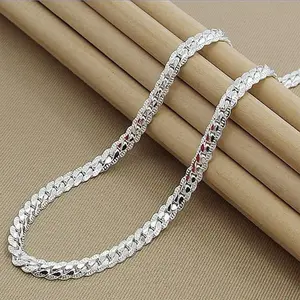 20-60cm 925 Sterling Silver Luxury Brand Design Noble Necklace Chain For Woman Men Fashion Wedding Engagement Jewelry Gifts cuban links steel stainless intentions cruel