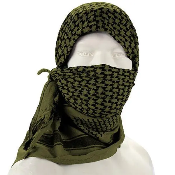 Military Square Cotton Head Scarves, 100% Shemagh Tactical Head Wrap, 42x42in Unisex All-Seasons Traditional Fashion Accessory