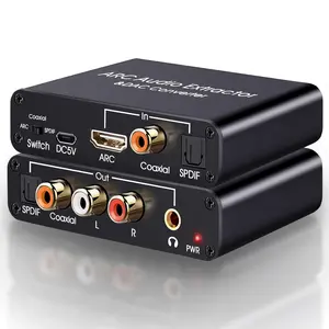 HDMI ARC Audio Extractor, 192KHz ARC Audio Extractor DAC Converter, Digital to Analog Audio Converter, Optical/SPDIF Coaxial HDMI ARC to Optical/SPDIF Coaxial Stereo L/R 3.5mm Jack for TV