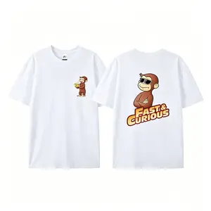 Curious George Two-Sided Graphic T-Shirt, the ultimate fan tee! The front shows Curious George with his favorite banana, while the back features the iconic "Fast & Curious" An ideal gift for Curious George lovers, kids, and adults alike