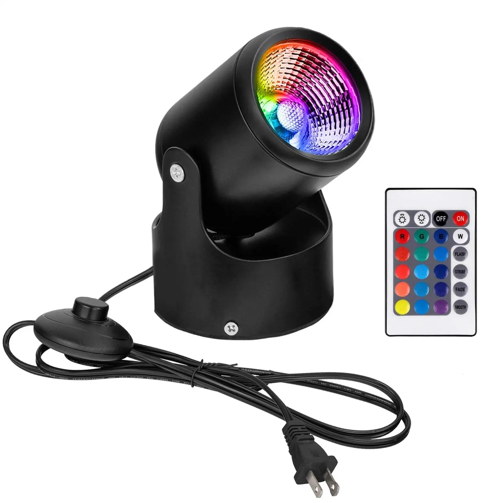 LED Flood Light 7W Background Light RGB Light with Remote,Indoor Color Changing Floodlight Uplight for Party,Halloween,Christmas