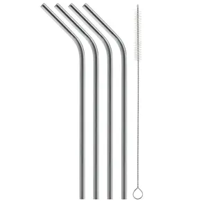Bent Stainless Steel Straw (4 pack)