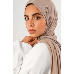 Patterned Jersey Hijab - Taupe