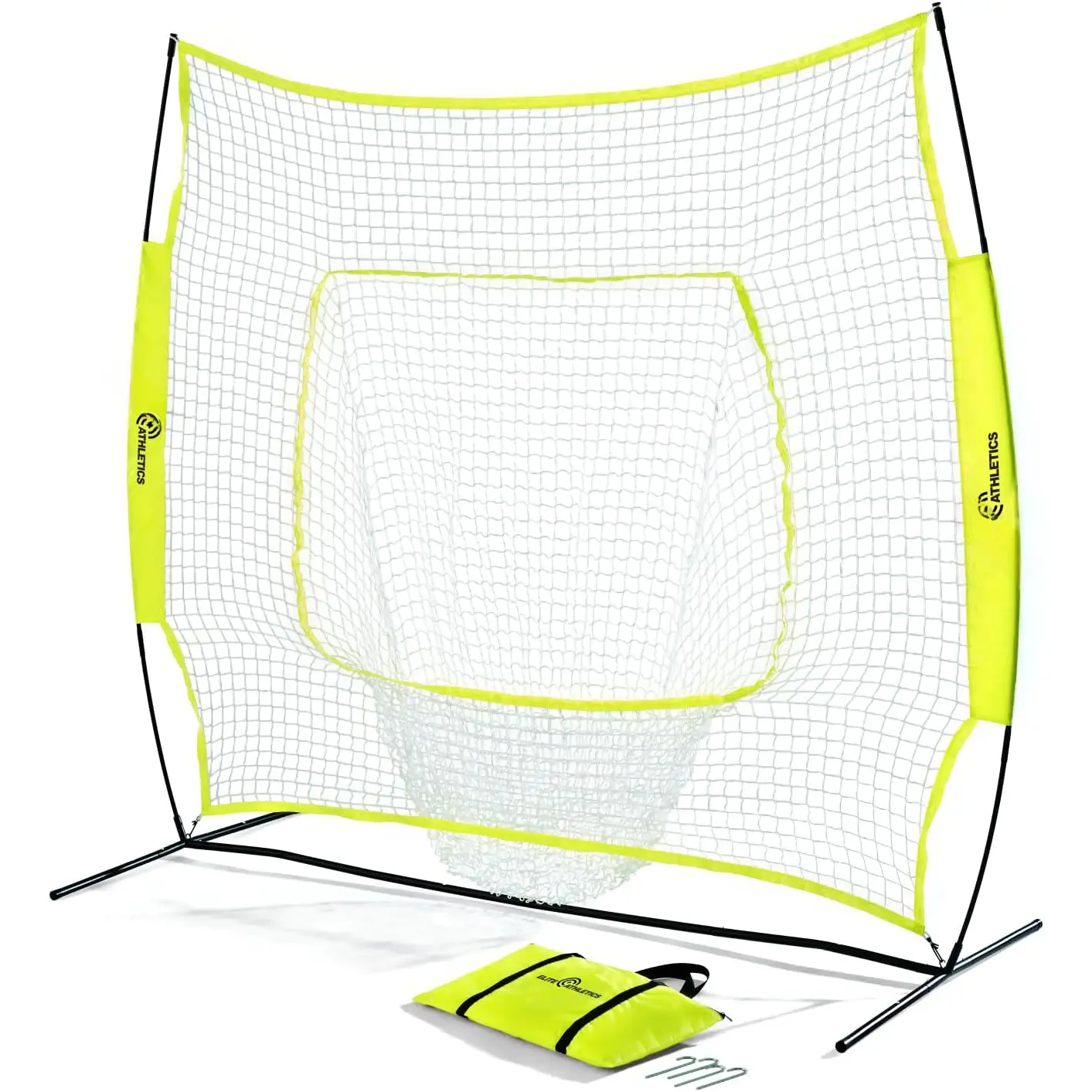 7x7 Baseball & Softball Practice, Hitting, & Pitching Net with Bow Frame, Carry Case and Strike Zone, Ultimate  Net