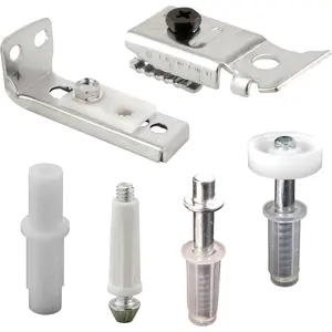 7534 Bi-Fold Door Hardware Repair Kit – Includes Top and Bottom Brackets, Top and Bottom Pivots and Guide Wheel – Door Repair Kit for 1" to 1-3/8" Thick Doors Up To 50 Lbs. (1 Kit), Zinc lbs gtw-tow hitch tech screws carabiners llave universal