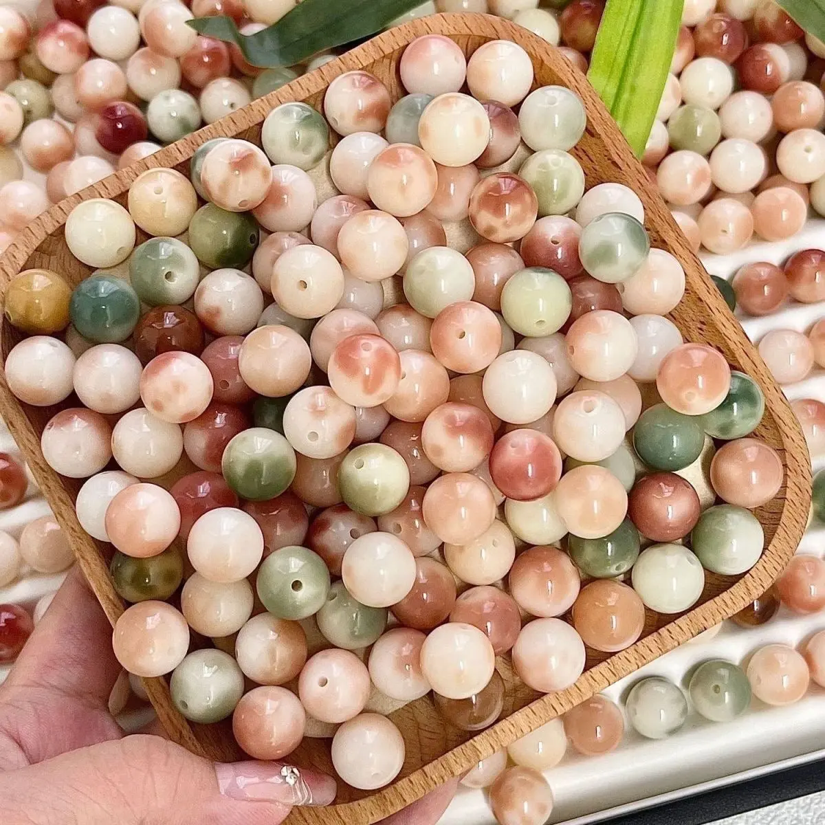 (H16)12mm multicolored marbled beads*100