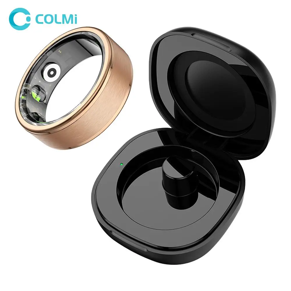 ColMi R03 Smart Ring, 1 Count IP68 Waterproof Smart Ring with Charging Compartment, Stainless Steel Ring for Couple, Fitness Trackers for Women & Men,