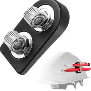 Hard Hat Pencil Holder, Metal Pen Clip with Adjustable Spring Loops, 3 Pcs Adhes