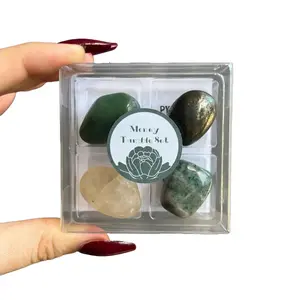 Prosperity Crystal Tumble Set - Green Aventurine, Pyrite, Citrine, Green Jade