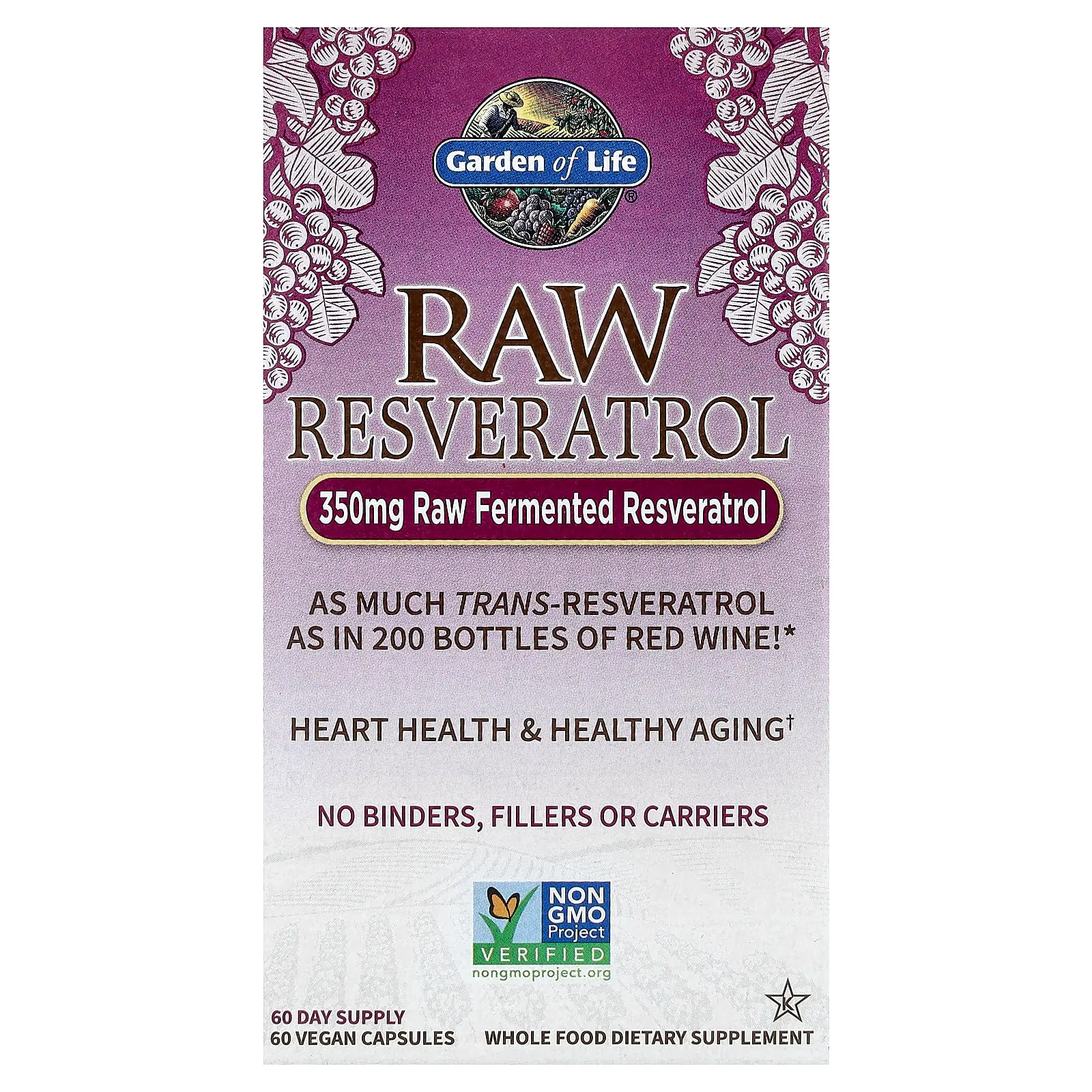 Garden of Life RAW Resveratrol, 60 Vegan Capsules