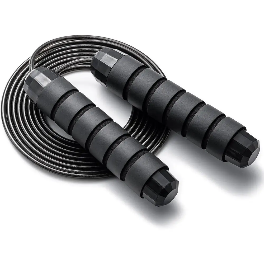 Quiet Tangle-Free Steel Wire Skipping Rope, Non-Slip Foam Handle for Indoor Daily Play(1pcs）