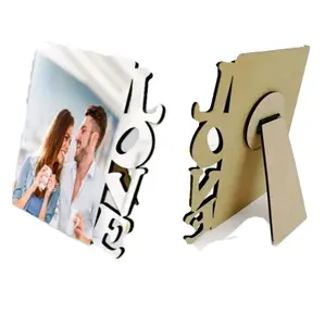 Personalized love photo frame with stand custom photo gift mdf board