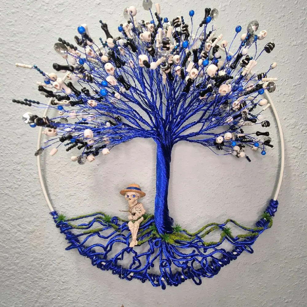 20" Ivory Skeleton Wire Tree of Life Wreath