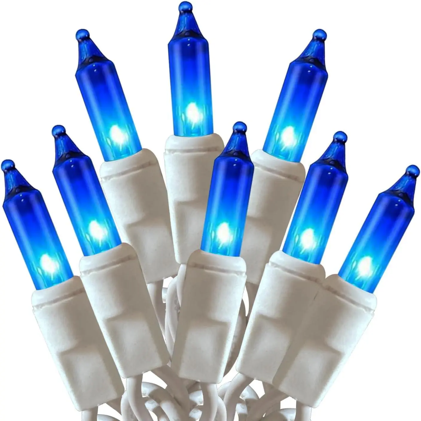 Christmas Lights 100 Count Blue Christmas Tree String Lights with White Wire for Outdoor Indoor Christmas Decorations Wedding Decorations Valentines Day Decor,UL Certified (21feet)