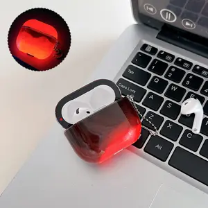For Apple AirPod Case for AirPods 4/3/2/1 Pro 3 2 Pro 1st Earbuds Cover - Glow in Dark Luminous Quicksand Shock Absorbing and Enhanced Protective Cute Sparkle Liquid Funny Creative Hard Clear Night Glowing Sand Earphone Case with Keychain