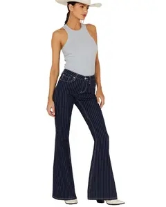 Shyanne Women's Mr. Flare Retro Stripe Jeans - Swsu22j17