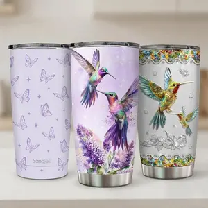 SANDJEST Animal 20oz Iced Coffee Tumbler with Lid, Insulated Stainless Steel Reusable Travel Mug Drinkware, Cup Holder Friendly, Mother's Day Gift