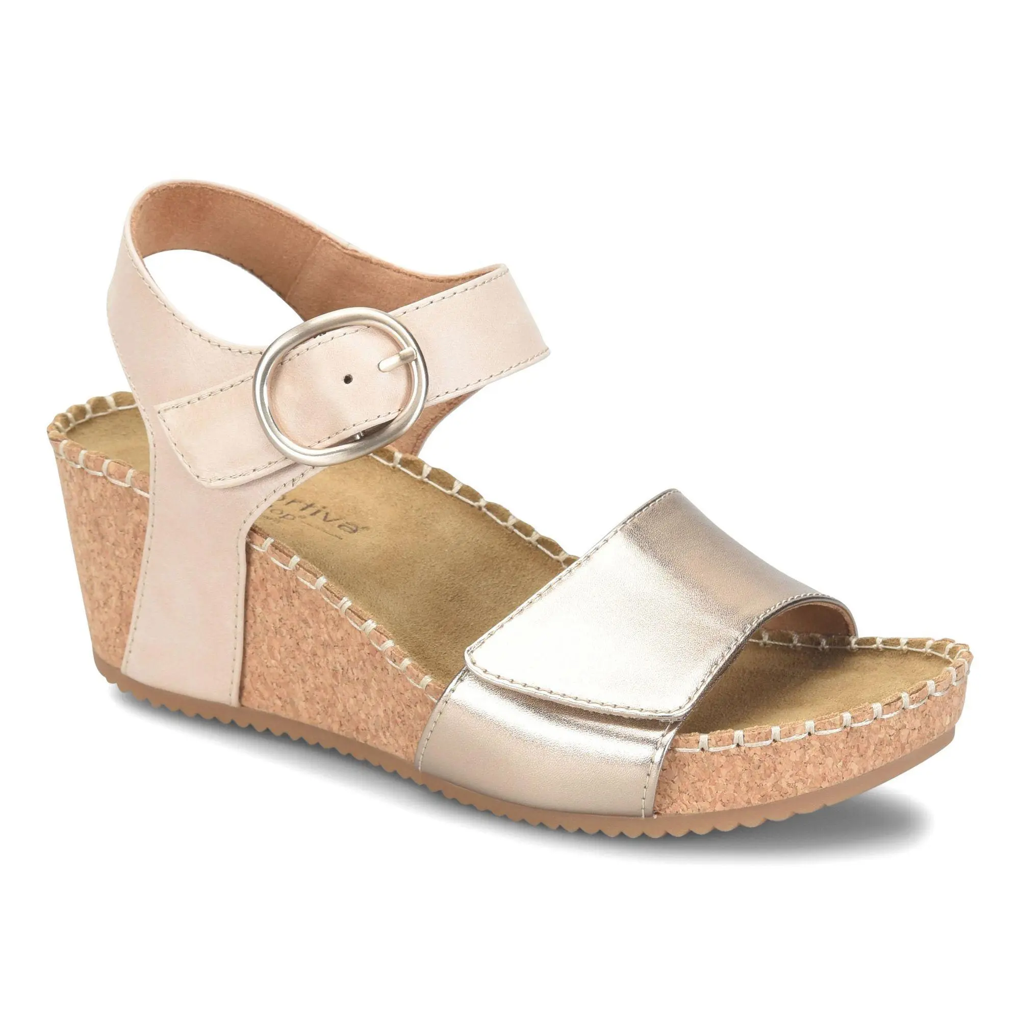 Comfortiva Whipstitch Leather Wedge - Eldorah