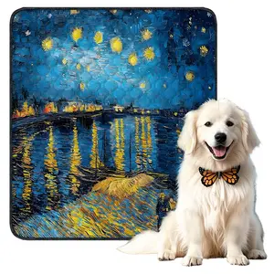 Reusable Washable Dog Training Pad, Non-Slip Bottom, Starry Style, Suitable for Small Dogs, Pet Training Mat, Unscented