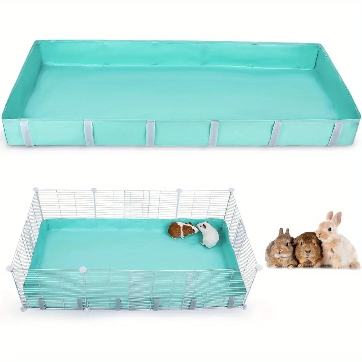 Guinea Pig Cage Liner, Waterproof Liner for Guinea Pigs, Guinea Pig Bedding with Tarp Bottom for C&C Grids, Cage Liners for Guinea Pig, Bunny, Hamster, Rabbit, Not Include Cage, 47 * 24 inches, Rabbit Playpen, Hamster Cage Habitat, Enclosure, Enclosed