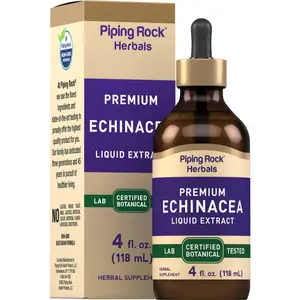 Piping Rock Echinacea Drops | 4 fl oz | Liquid Extract Tincture | Premium Botanical Herb | Vegetarian Supplement | Alcohol Free, Non-GMO, Gluten Free
