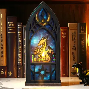 Dragon Book Nook with Flameless Candle, Fantasy Library Decor, Book Lover Gift, Night Court Nature-Inspired Art, Bookshelf Decor, Gift for Reader, Bookish Gift