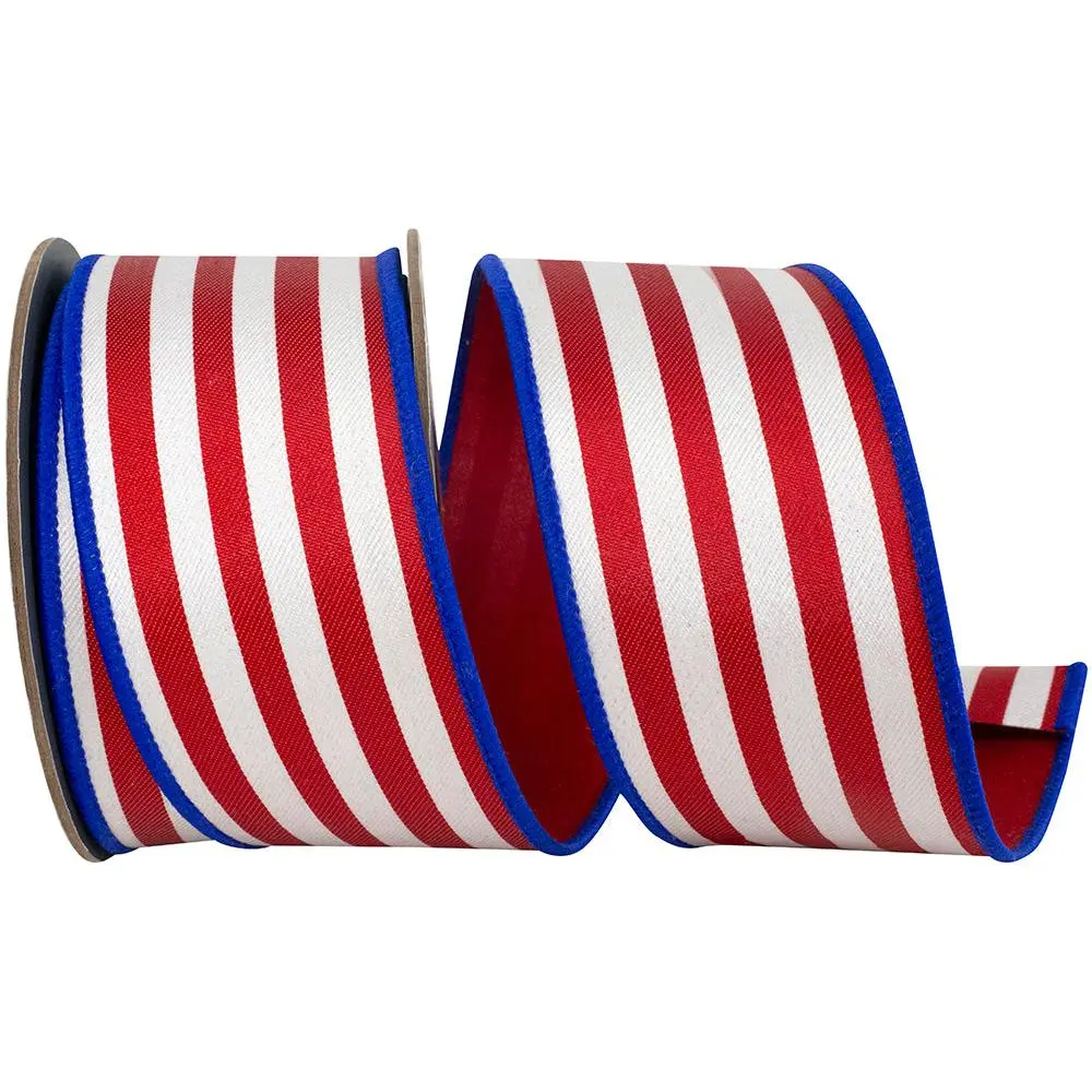 Striped Twill Patriotic Ribbon, 2.5" X 10YD