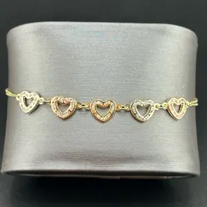 Gold 14k Heart Design Bracelet Size 7.5 for Everyday Wear Elegant Jewelry Piece Perfect for Daily Use