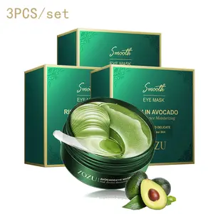 ZOU 3Pcs Avocado Moisturizing EyebagMask 60pcs/set Under Eve Mask Soothing Relaxing Eye Care for Dark Circles & Eye Bags Skin Care Products Moisturizer Comfort