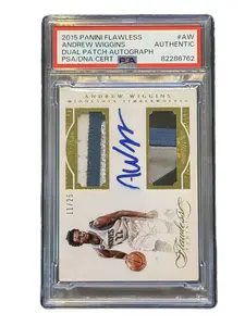 Graded Sports Trading Card - PSA Authentic 2015 Panini Flawless Andrew Wiggins 11/25 Dual Patch Auto #DPA-AW