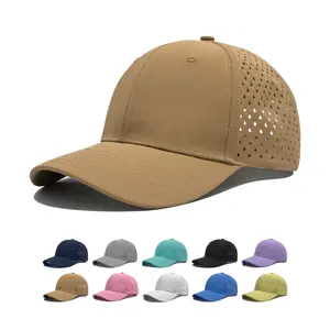 Solid Color Golf Baseball Cap Waterproof Laser-Punched Mesh Cap Unisex Duckbill Cap Quick-Dry Baseball Cap