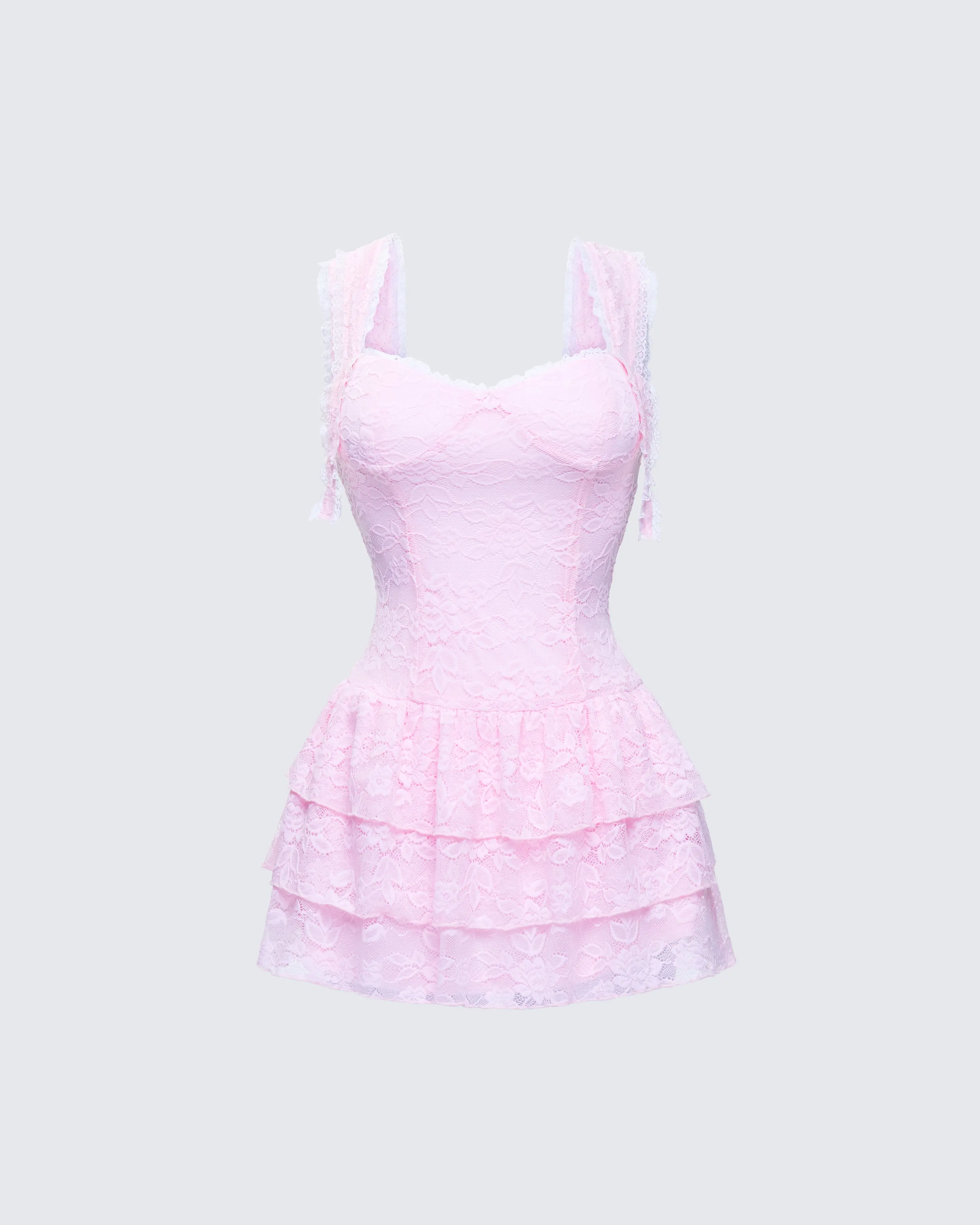 Women's Cute Jayella Bustier Pink Lace Mini Dress, Spandex Fabric, Adjustable Shoulder Straps, Formal Occasion Wear, Lace Poly Spandex