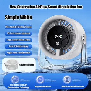 Quiet Mini Desktop Fan with 4000mAh Built in Battery, 199 Speed Levels, USB Charging Small Fan for Office Home and Dorm Use
