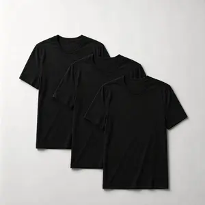 [3-Pack] Premium Cotton Black & White T-Shirt, 180g Breathable Summer Tee, Shape-Retention Crew Neck, Anti-Deformation & Non-Fading, Durable Reinforced Stitching, Minimalist Casual Everyday Essential for Men & Women (Unisex)