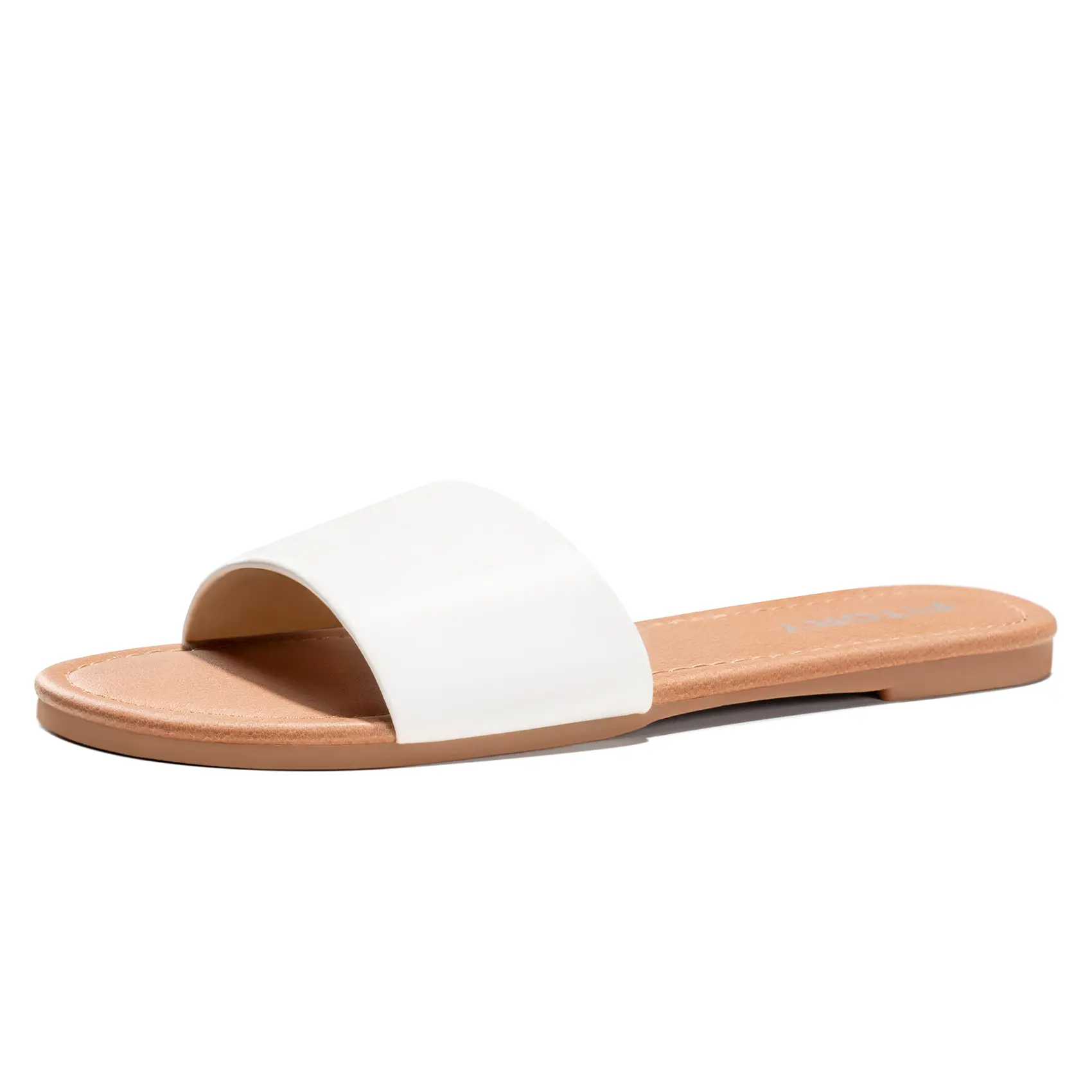 FITORY Women’s Round Toe Slide Sandals, Classic Single Strap, Easy Slip-On for Beach