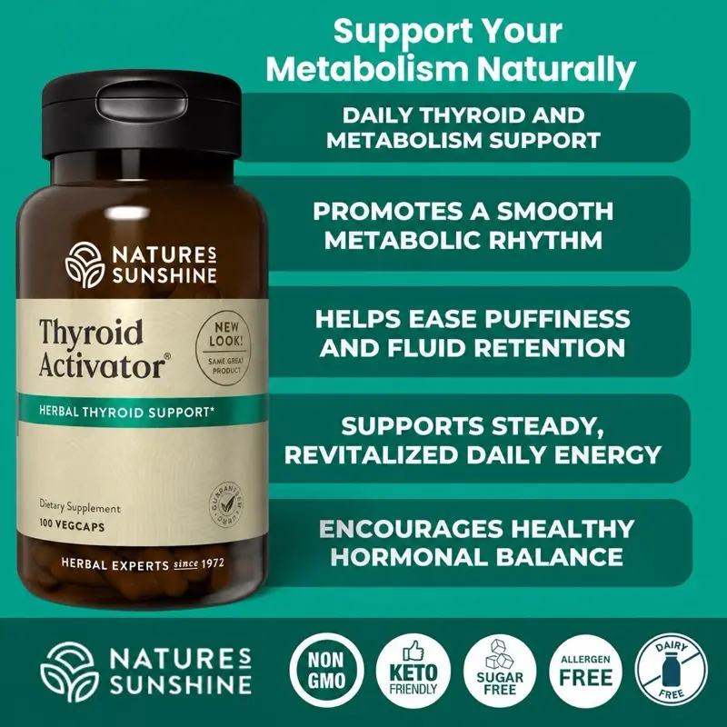 Nature's Sunshine Thyroid Activator 100 Capsules: Essential Minerals Supplement, Vitamin, Natural Nature's Sunshine Thyroid Activator 100 Capsules: Essential Minerals Supplement, Vitamin, Natural