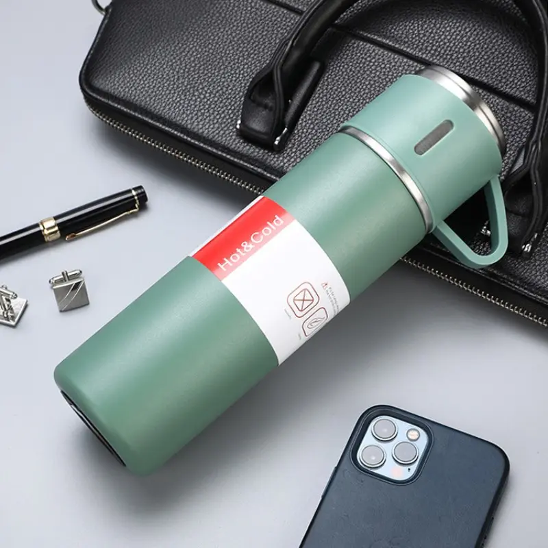 Stainless Steel Insulated Cup, Tea Cup with Three Lids, Business Gift Box Set, Outdoor Water Cup, portable travel mug, 1pc, Ideal for Travel & Office Use, Outdoor Drinkware, Reusable Cups