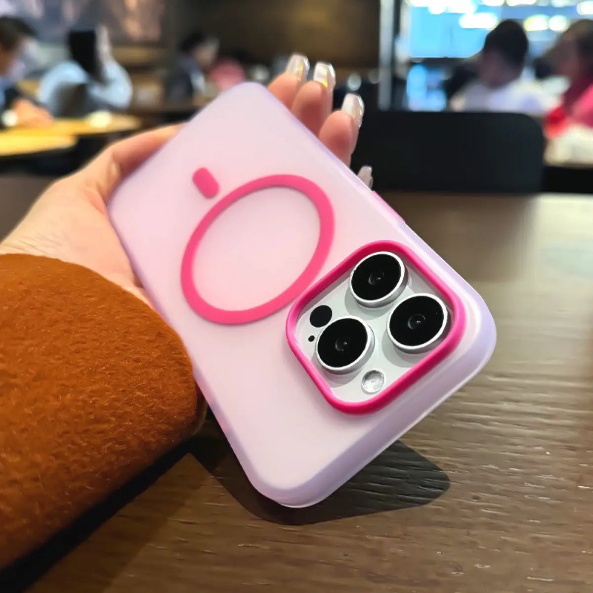 Matte Magnetic Case for iPhone 17 Pro Max Air 16 15 14 13 12 11 Plus Compatible with MagSafe, Pink Transparent Clear Advanced Protector Frosted Anti-