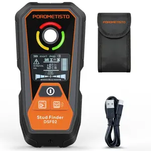 6-IN-1 Stud Finder Wall Scanner Rechargeable,Upgraded DSF02 Alarm Wall Stud finder,Applicable to Ferrous metals,Non-ferrous metals,AC Wires,Wood studs,With Auto power off Meet family needs