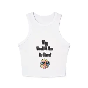 Who Would A Mean Be There? Racer Tank Top | Sunglasses Emoji Graphic
