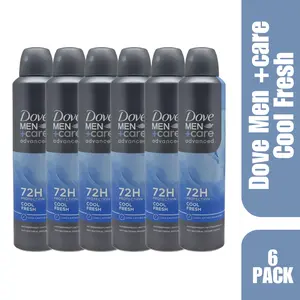 Dove Men+Care Advanced Cool Fresh Antiperspirant Spray 250 mL – Anti-Bacterial Odor Control (6 Pack)