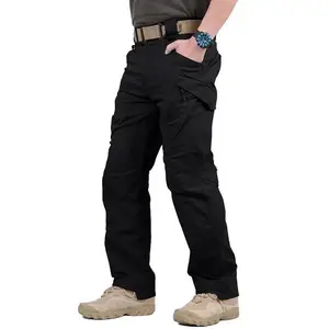 4 Pack - Men's Multi-Pocket Tactical Work Pants - Durable and Breathable Polyester, Machine Washable, Solid Color, Suitable for Hiking and Outdoor Activities - Mountaineering - Adventure - Suitable for Spring, Summer and Fall, Work Pants (No Belt)
