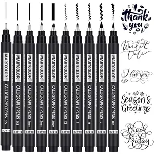 Calligraphy Pens, 10 Size Calligraphy Pens for Writing, Brush Pen Calligraphy Set for Beginners, Calligraphy Brush Pens, Hand Lettering Pen for Art Drawing, Sketching, Scrapbooking