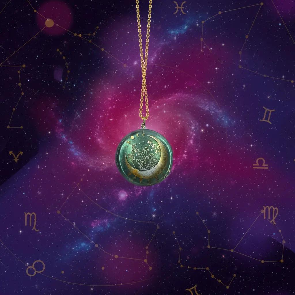 "Chameleon" Astrology Pendant Resin Necklace