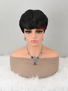 and Shortwave Bob Hairpieces, Non-Adhesive Natural Straight Hair, Fully Machine-Made Daily Use Hairstyles