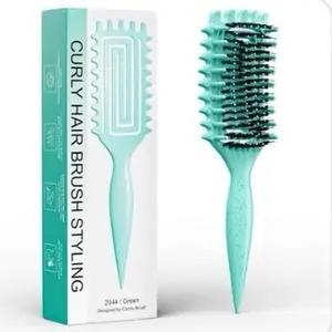 Curl Defining Side Gear Hair Brush, Salon Quality Haircare Tool for All Hair Types, Durable Plastic Construction for Sleek Hairstyles