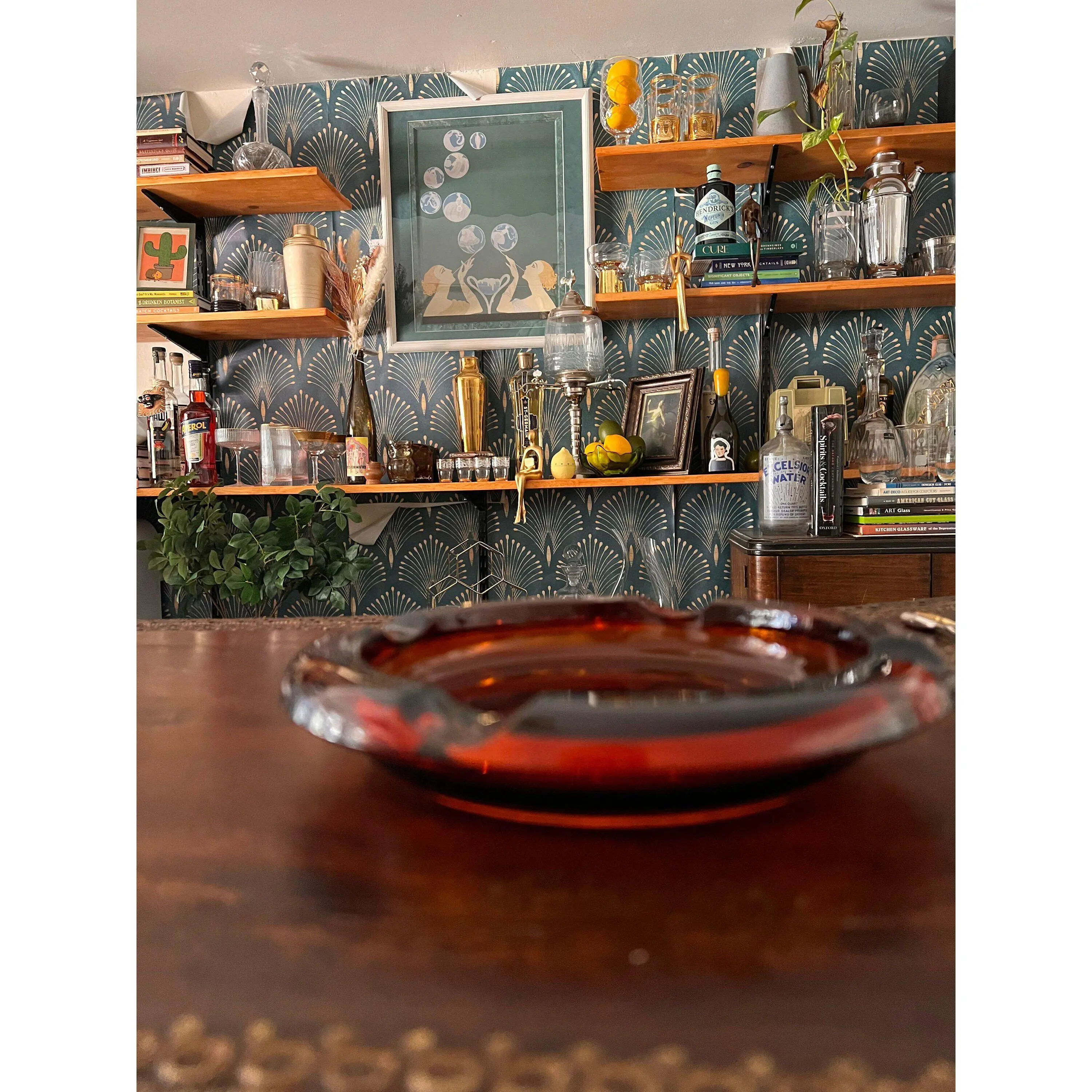 vintage orange ashtray