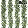 Eucalyptus Garland, 8 Counts/set Artificial Greenery Vines, Faux Eucalyptus Flowers, Room Decor Gypsophila Garland, Decorative Plant for Wedding Party Mantle Table Runner Home Decor Decoration Items