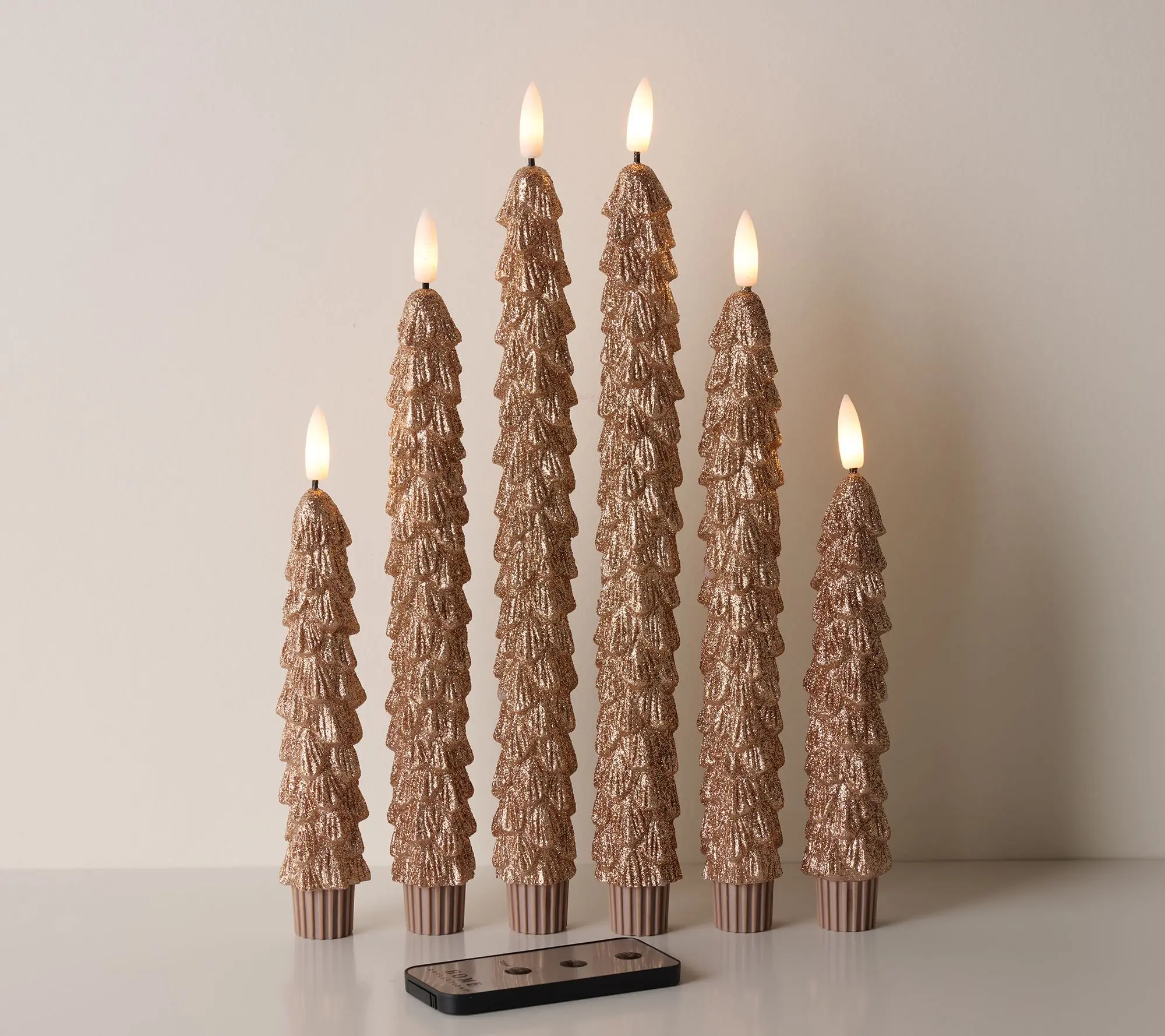 Home Reflections Set of 6 LED Wax Christmas Tree Tapers Home Reflections Set of 6 LED Wax Christmas Tree Tapers